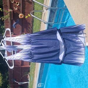 New with tags! Rekita Womens Large blue two piece tankini skirt style swimsuit